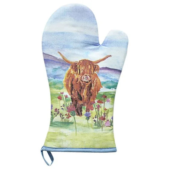 ARTIST HIGHLAND COW OVEN GLOVE