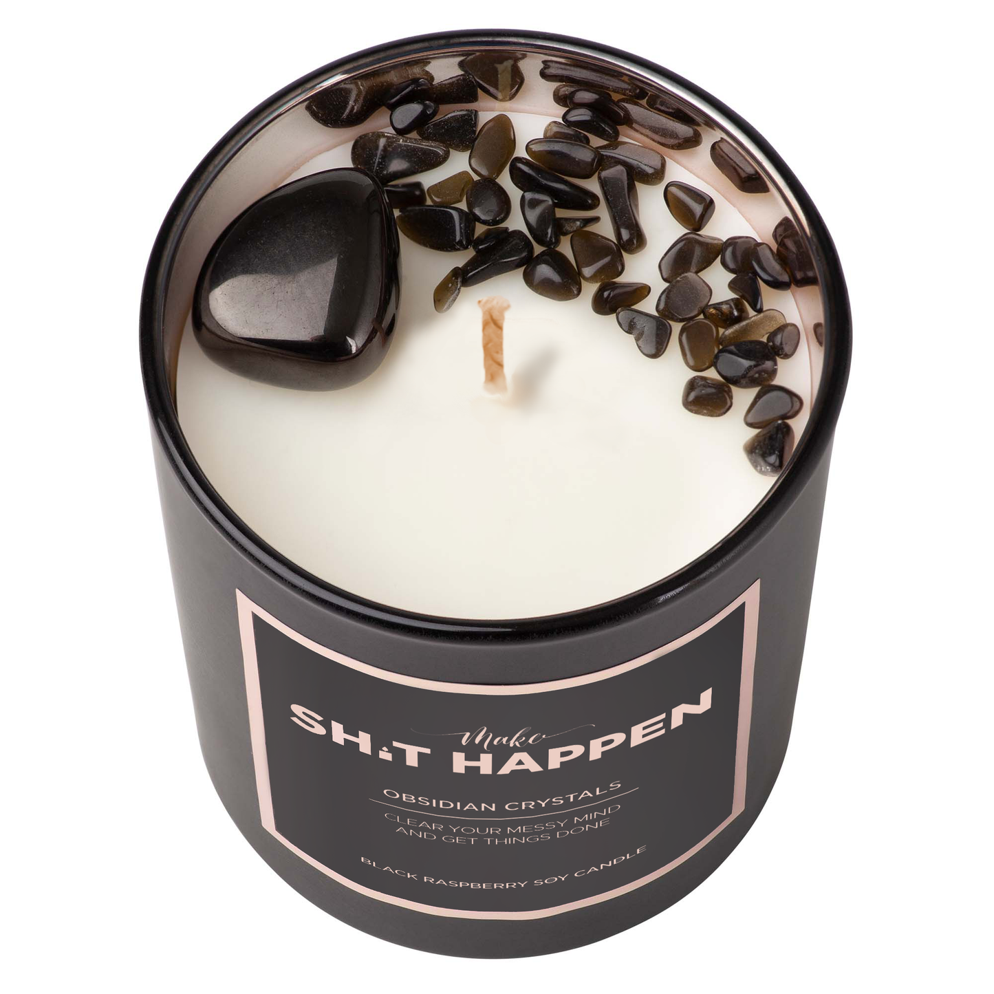 Make Shit Happen - Obsidian Crystal Candle