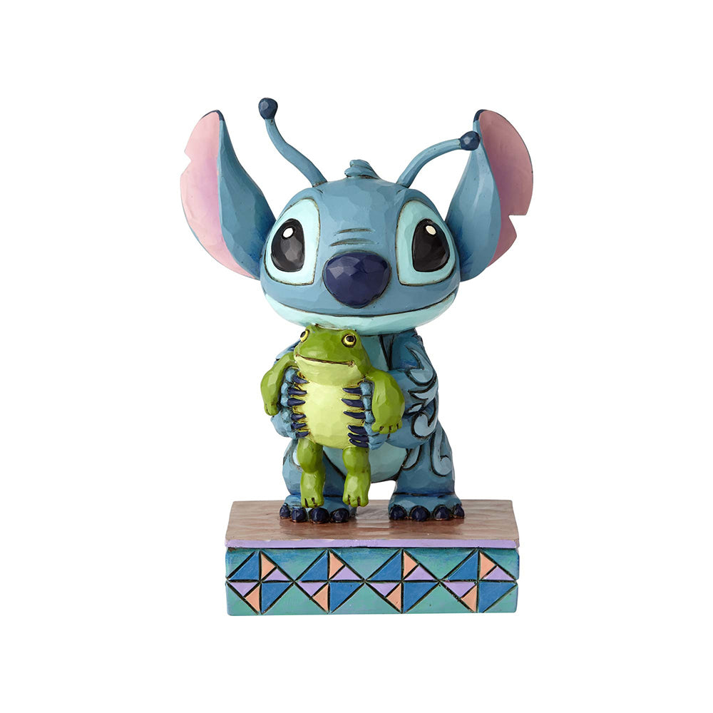 DISNEY TRADITIONS STICH WITH FROG PERSONALITY POSE