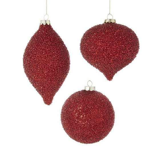 RAZ HOLIDAY CHEERS 10CM CRUSHED BEAD HANGING ORNAMENT