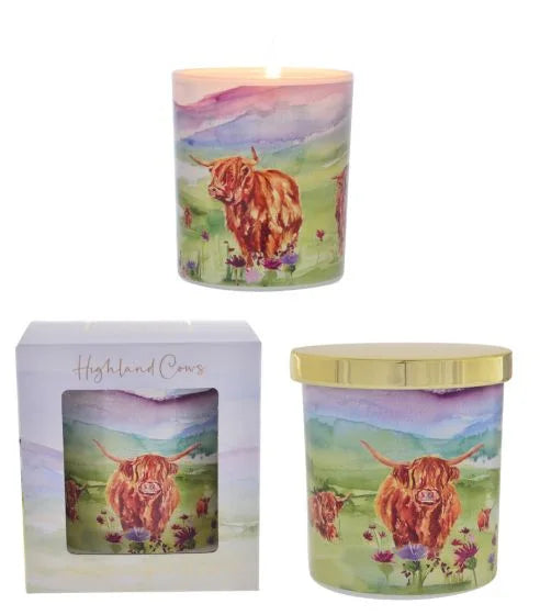 ART HIGHLAND COW CANDLE