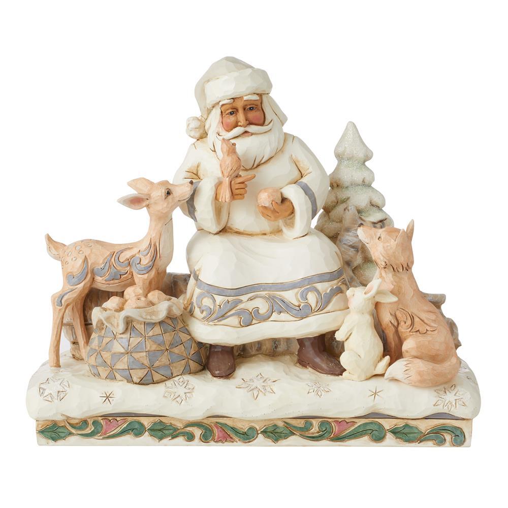 HEARTWOOD CREEK 19CM WOODLAND SANTA WITH ANIMALS