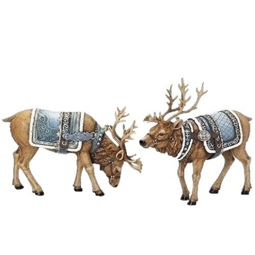 ROMAN JS CHRISTMAS 12 INCH DEER WITH BLUE SADDLE