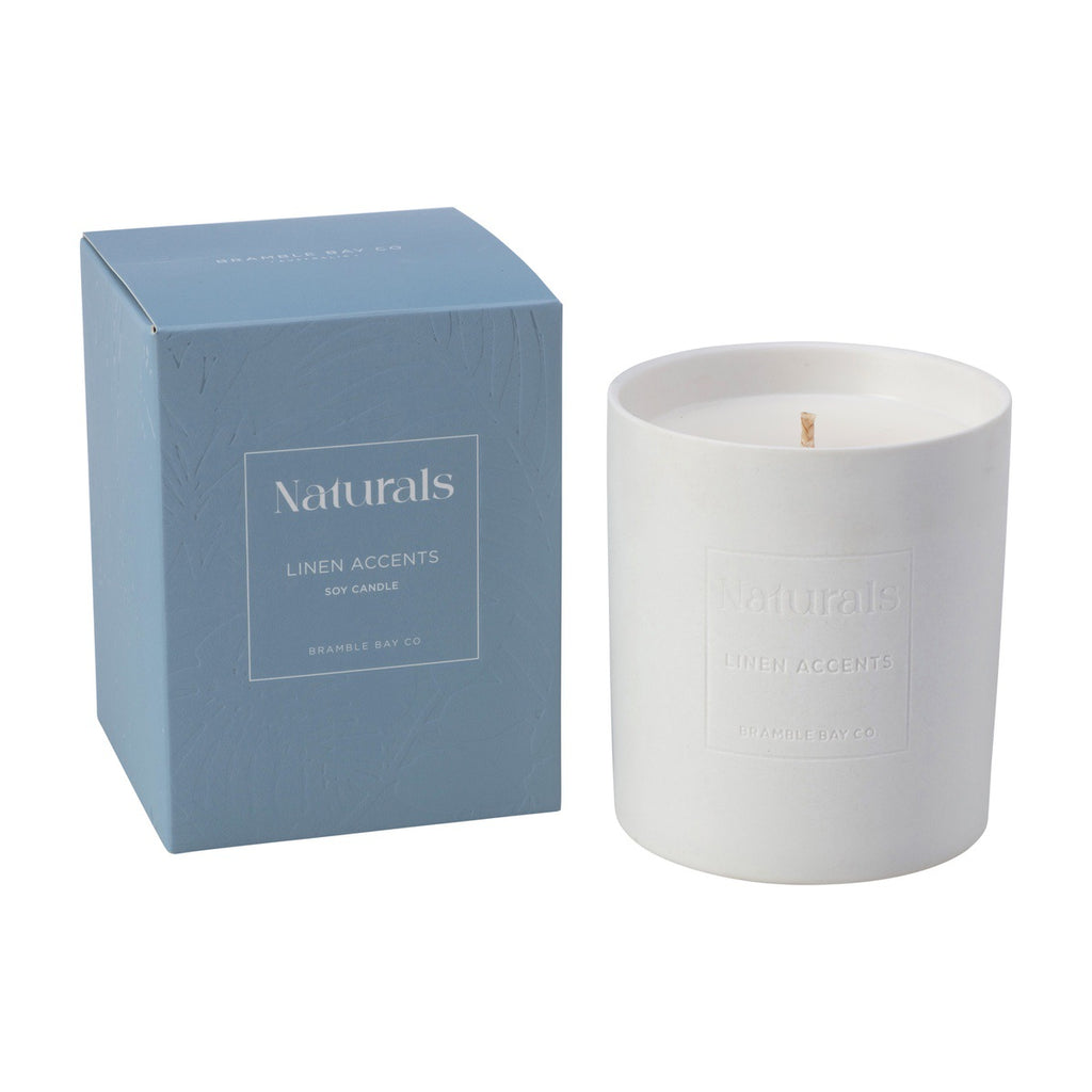 BRAMBLE BAY CANDLE NATURALS LINEN ACCENTS