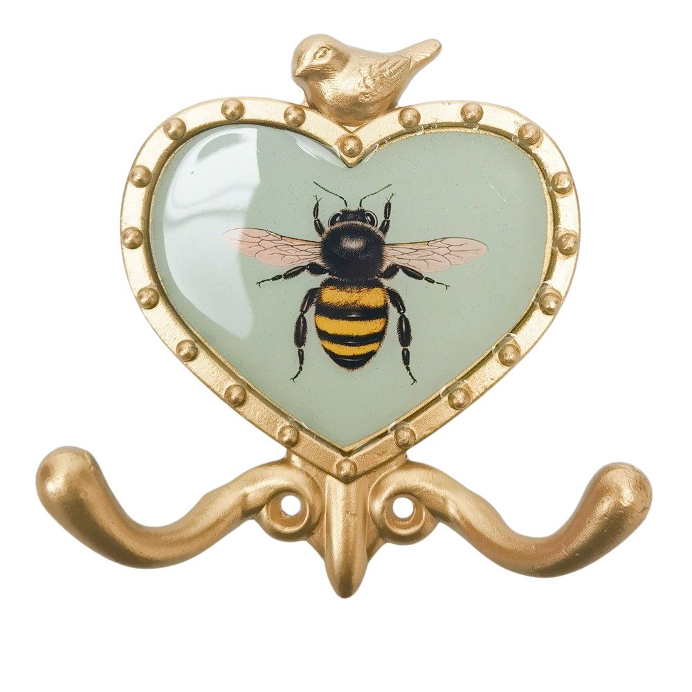 URBAN Bee Wall Hook Sage & Gold 12cm