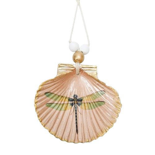 URBAN Dragonfly Shell Hanging Ornament Pink 19cm