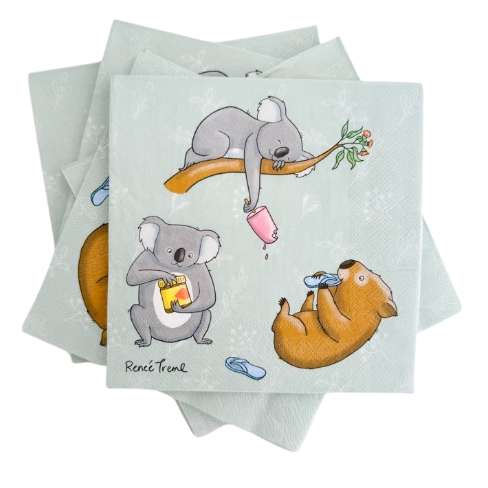 RT Animals Napkins Sage 33x33cm S/20