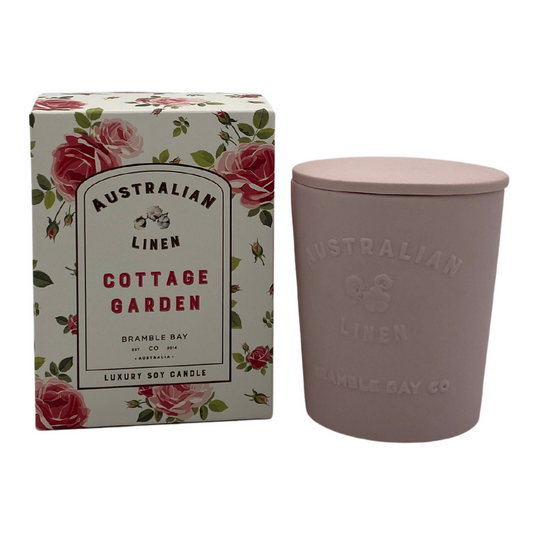 BRAMBLE BAY CANDLE AUSTRALIAN LINEN COTTAGE GARDEN 300ML - Gifts R Us