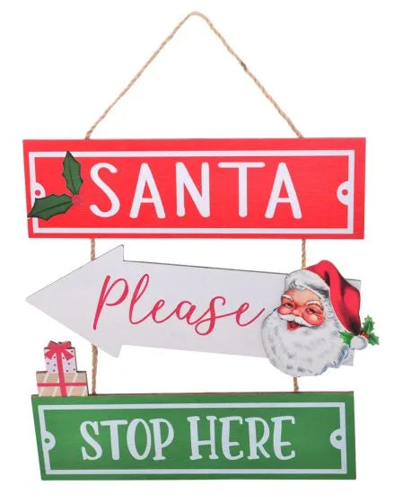 SANTA STOP HERE PLAQUE