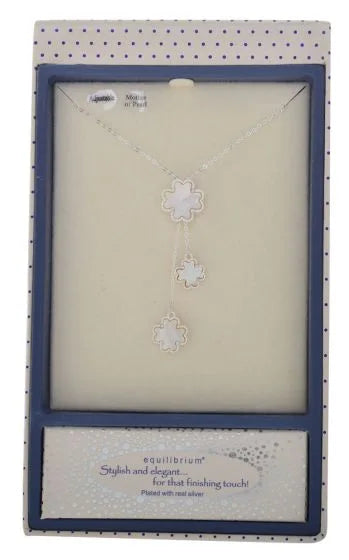 EQUILIBRIUM MOTHER OF PEARL  LONG CLOVER NECKLACE