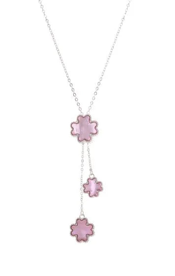 EQUILIBRIUM MOTHER OF PEARL  LONG CLOVER NECKLACE