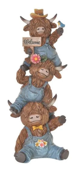 HIGHLAND COW SUNFLOWER TRIO