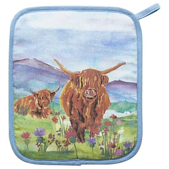 ARTIST HIGHLAND COW POT HOLDER