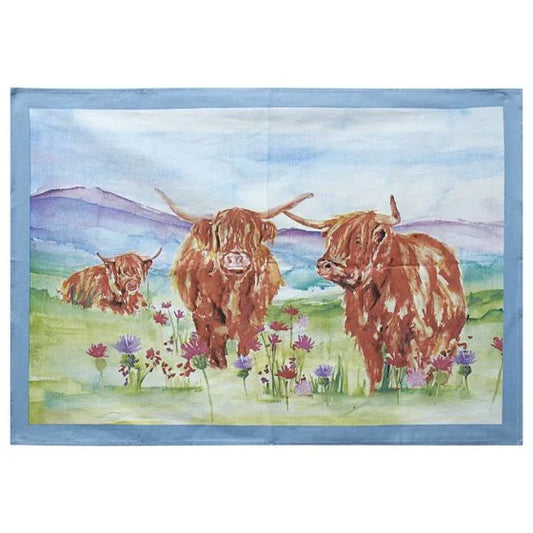 ARTIST HIGHLAND COW TEA TOWEL - Gifts R Us