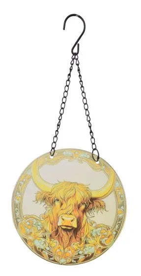 HIGHLAND COW GLASS PLAQUE