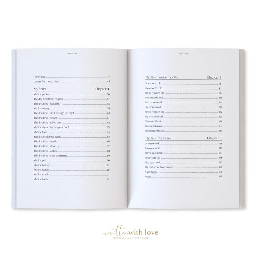 WRITTEN WITH LOVE PEONY PINK BABY BOOK WITH KEEPSAKE BOXES