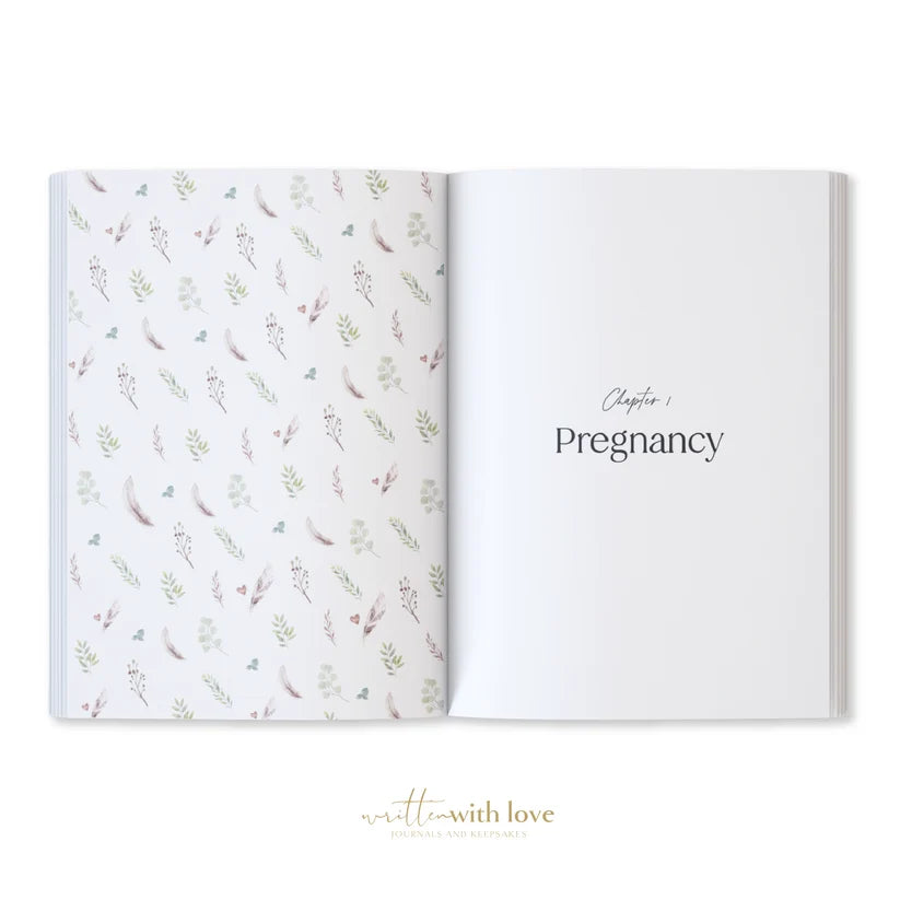 WRITTEN WITH LOVE PEONY PINK BABY BOOK WITH KEEPSAKE BOXES