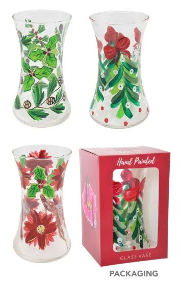 HAND PAINTED XMAS VASE (3)