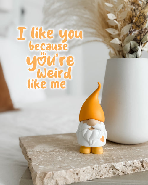 TAG GIFTWARE NAUGHTY GNOME FERGUS I LIKE YOU BECAUSE YOU'RE WEIRD LIKE ME