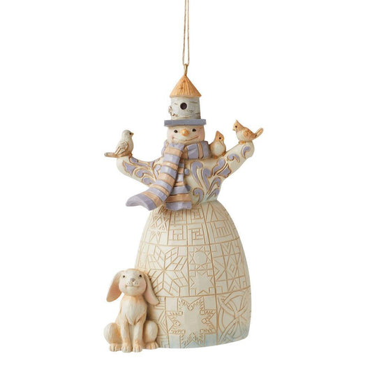 HEARTWOOD CREEK 11.5WOODLAND SNOWMAN HANGING ORNAMENT