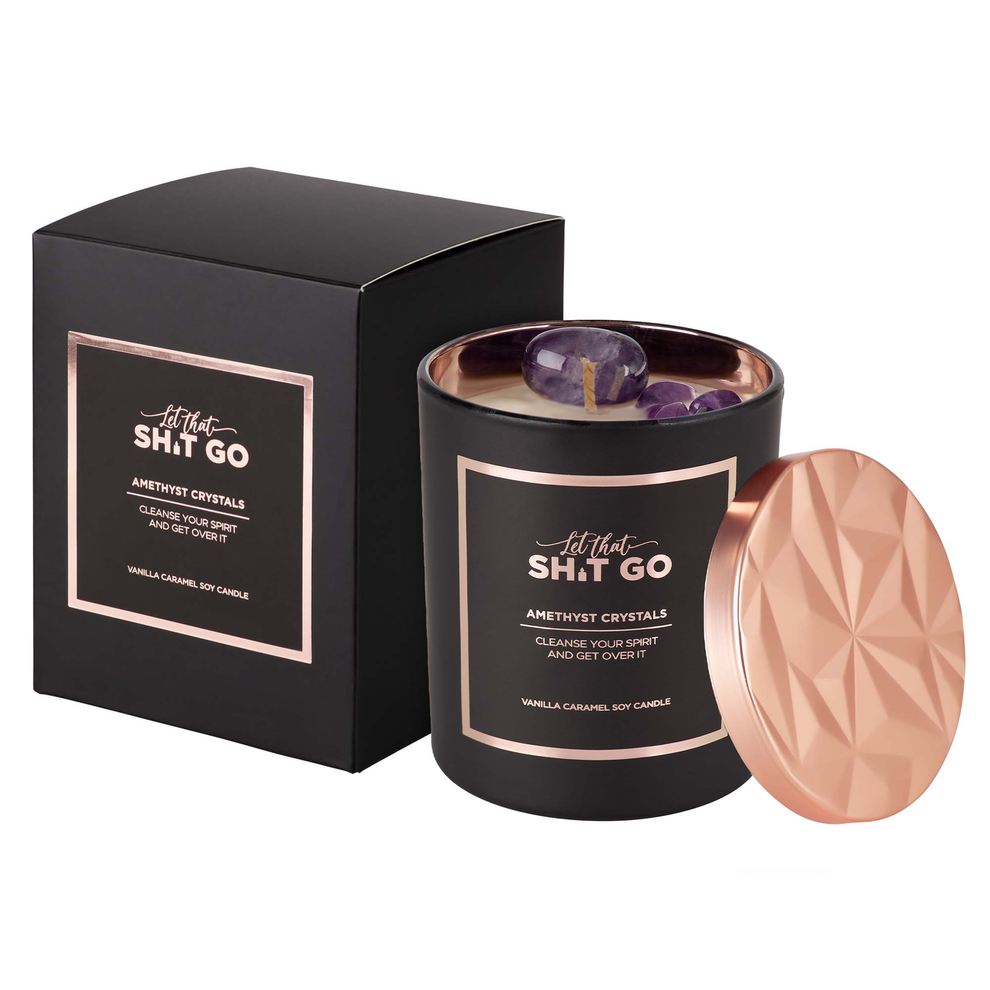 Let That Shit Go - Amethyst Crystal Candle