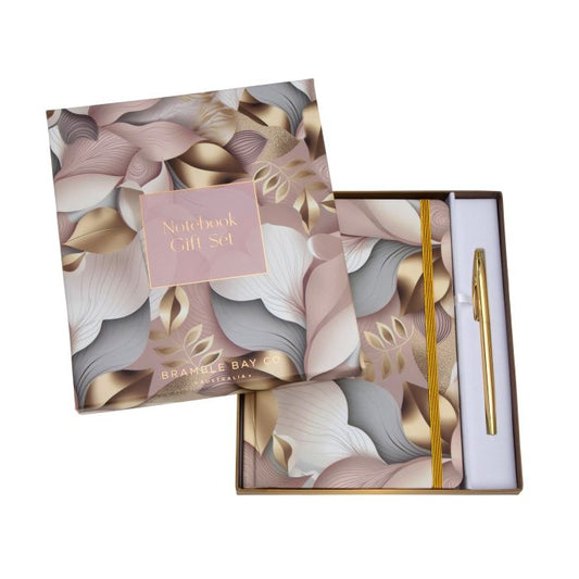 BRAMBLE BAY NOTEBOOK AND PEN SET MUSK AND GARDENIA