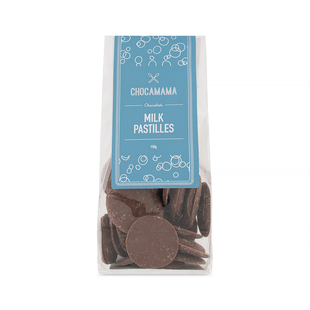 CHOCAMAMA MILK CHOCOLTE PASTILLES 150G