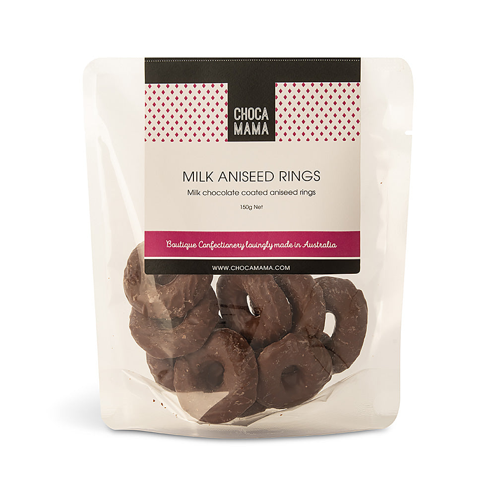 CHOCAMAMA MILK AMISEED RINGS 150G