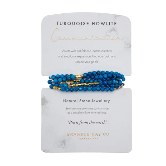 BRAMBLE BAY BRACLET WRAP TURQUOISE HOWLITE
