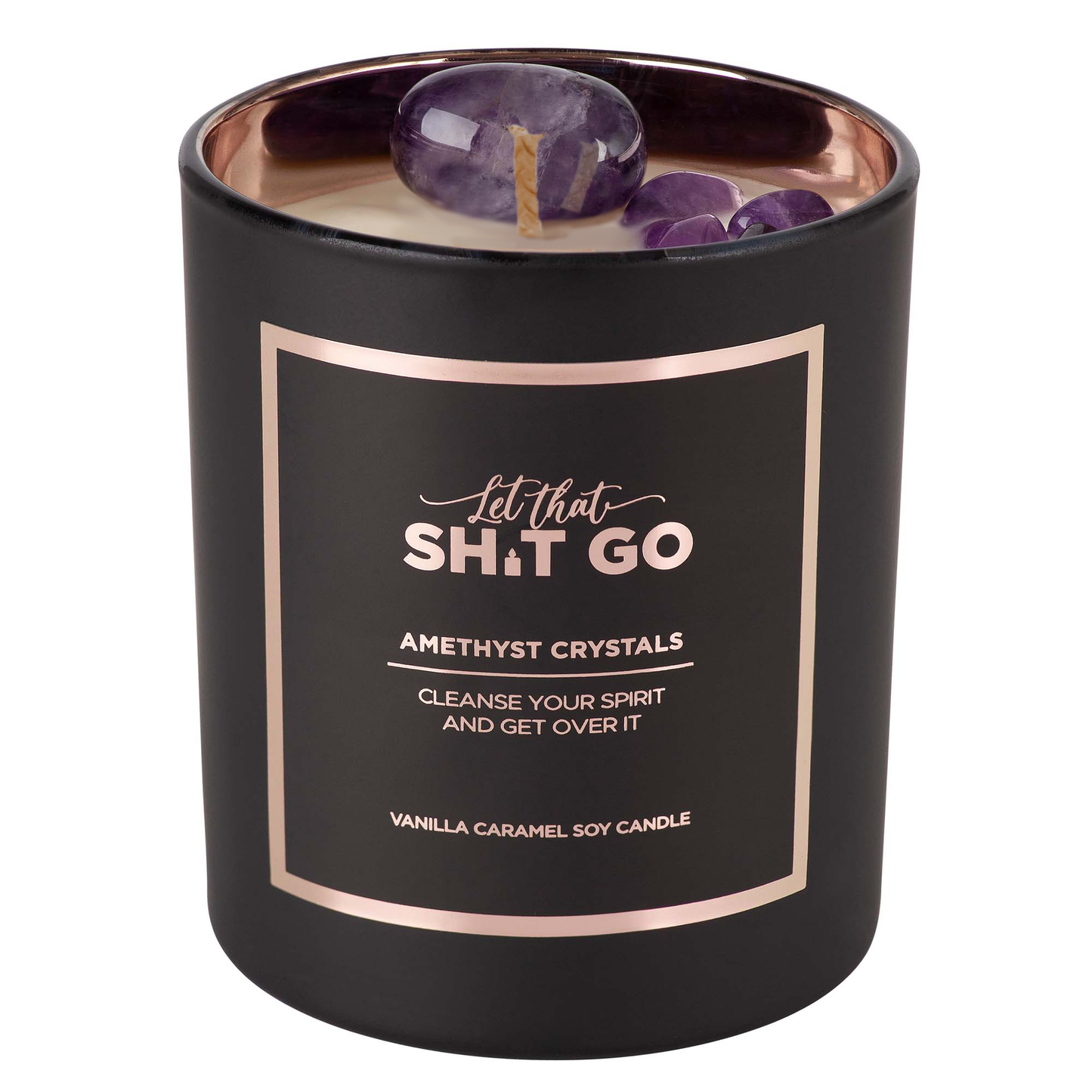 Let That Shit Go - Amethyst Crystal Candle