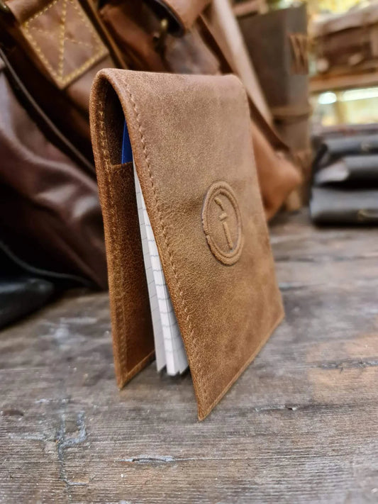 IDEPAL LEATHER NOTEBOOK COVER CRAZY HORSE TAN SMALL
