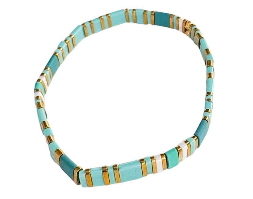 URBAN JOURNEY STRETCH BRACELET TURQUOISE GREEN 16CM