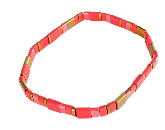 URBAN JOURNEY STRETCH BRACELET CORAL 16CM - Gifts R Us