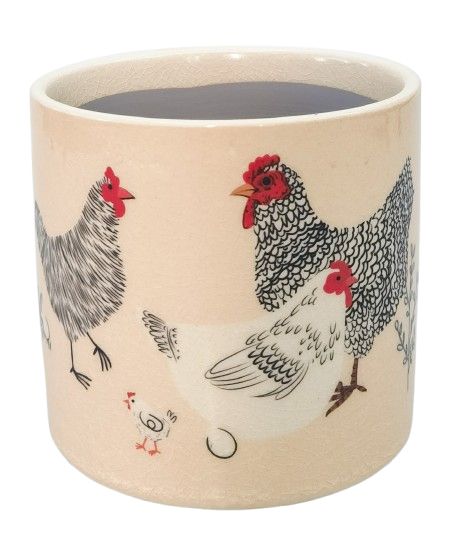 URBAN CHICKEN PLANTER BLACK AND WHITE 12CM - Gifts R Us