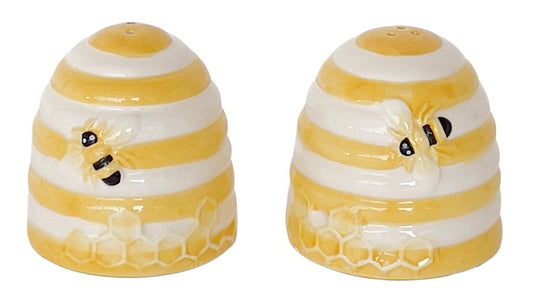 Bee Hive Salt & Pepper Shakers Yellow 7cm Set