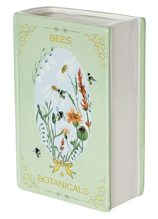 URBAN Bees & Botanicals Story Book Vase Green & Yellow 16cm