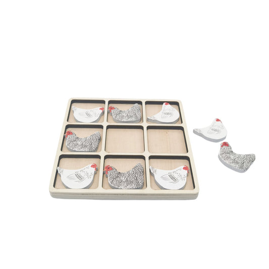 URBAN CHICKEN TIC TAC TOE SET BLACK AND WHITE - Gifts R Us