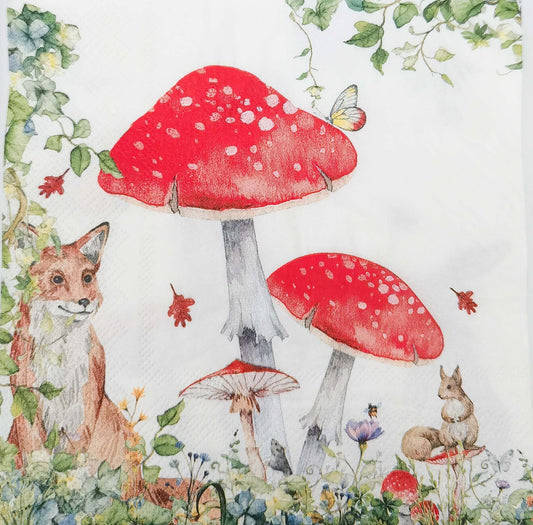 URBAN Enchanted Garden Napkins Red 33x33cm S/20
