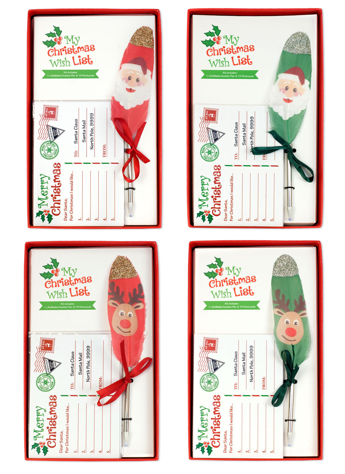 CHRISTMAS LETTERS TO SANTA FEATHER PEN - Gifts R Us