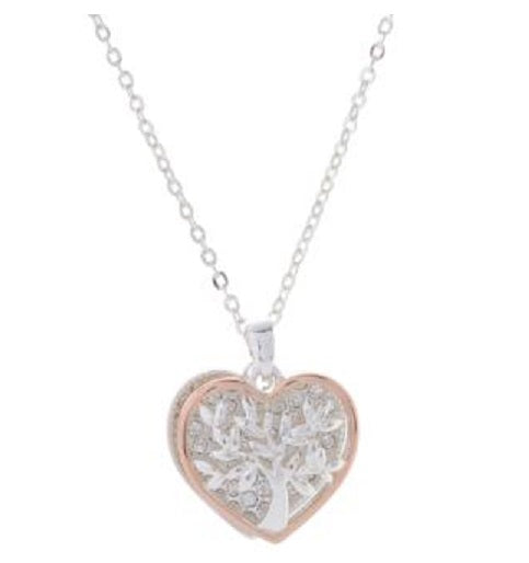 EQLB TREE.OF.LIFE. HEART NECKLACE ROSE GOLD - Gifts R Us