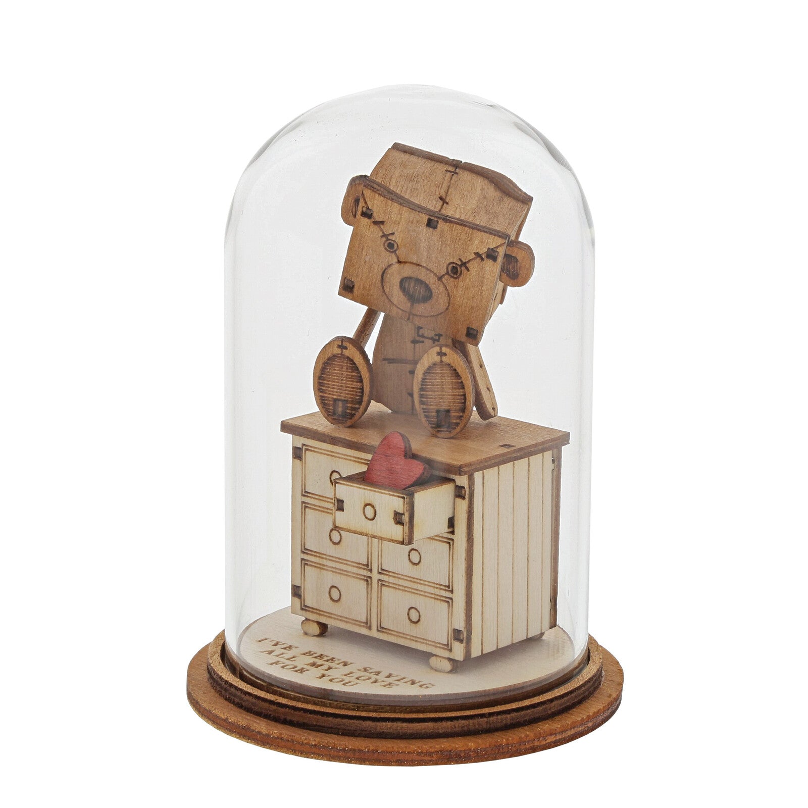 THE LITTLE WOODEN BEAR LOTS OF LOVE DOME FIGURINE - Gifts R Us