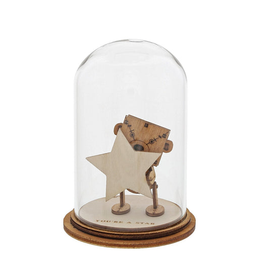 THE LITTLE WOODEN BEAR YOU'RE A STAR DOME FIGURINE - Gifts R Us