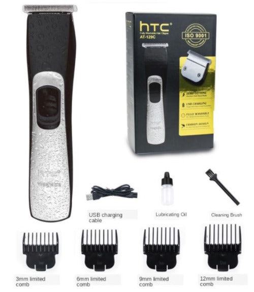 Source HTC rechargeable professional barber adjustable hair clipper trimmer  made in China AT-727 on m.alibaba.com