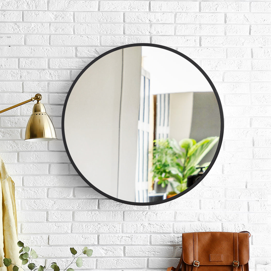 Wall Mirror Round Shaped Bathroom Makeup Mirrors Smooth Edge 50CM - Gifts R Us