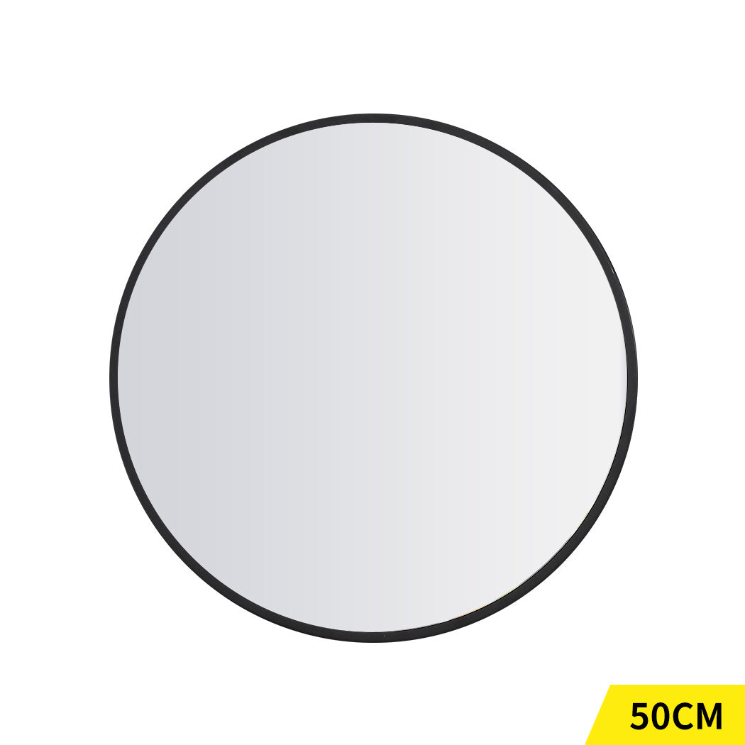 Wall Mirror Round Shaped Bathroom Makeup Mirrors Smooth Edge 50CM - Gifts R Us