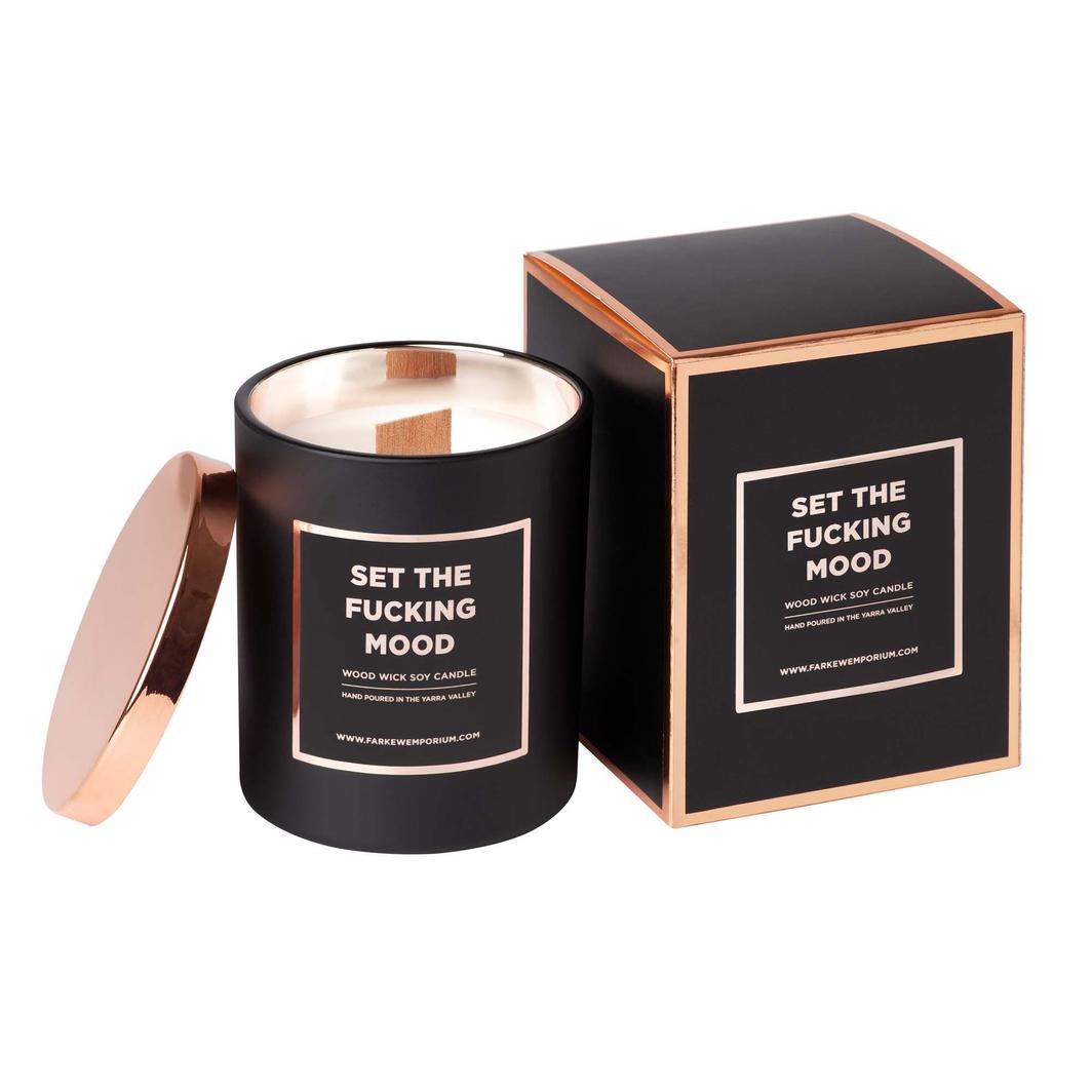 DISTRUBTED INDUSTRIES SET THE FUCKING MOOD VANILLA CARAMEL CANDLE - Gifts R Us