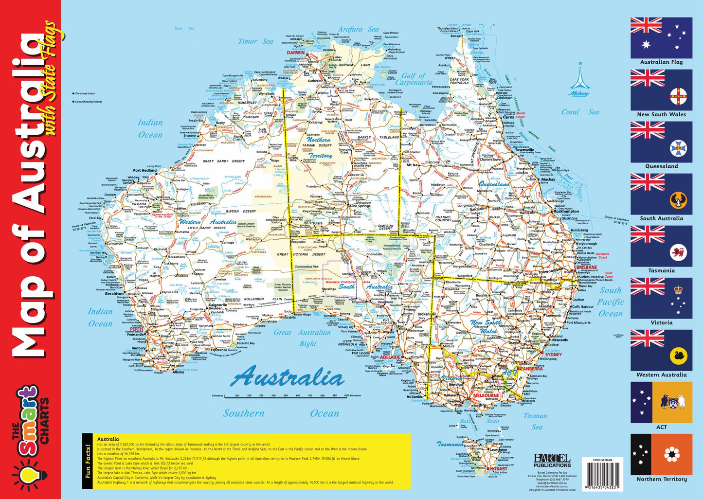 SMART CHART AUSTRALIAN MAP / NATIONAL ANTHEM - Gifts R Us