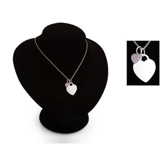 WHITEHILL STERLING SILVER PINK HEART NECKLACE - Gifts R Us